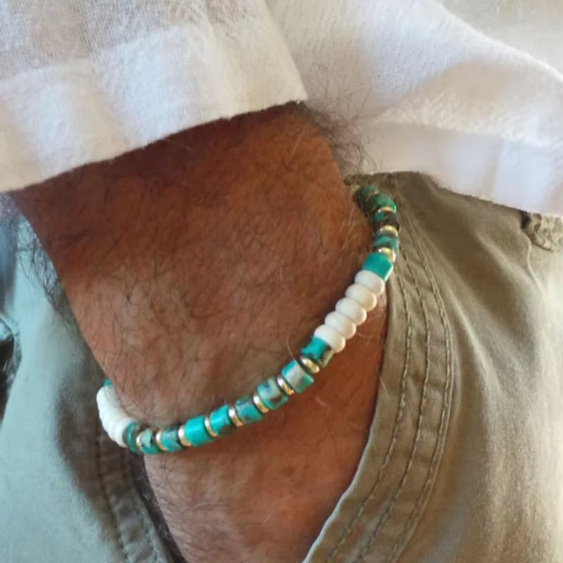 Mens Surfer Bracelet Mens Beaded Bracelet Mens Stacking Bracelets Mens Bracelet Mens Stretch Bracelet Mens Boho Bracelets